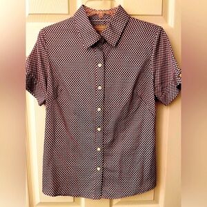 Banana Republic Red and White Button Down Shirt